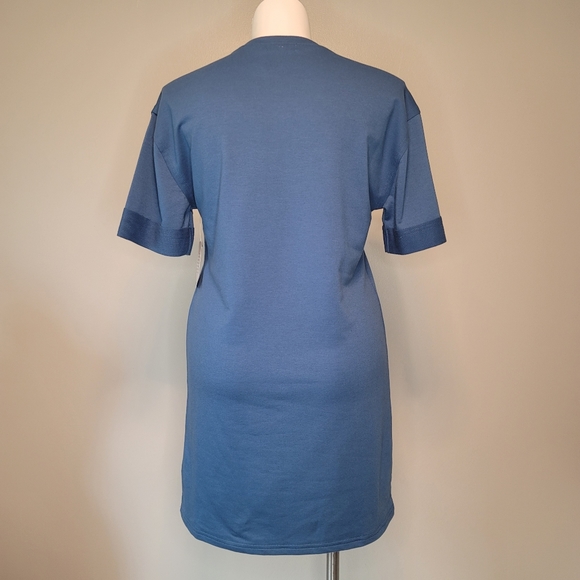 Stitchdrop French Terry T-shirt Dress Blue Medium NWT - Picture 3 of 9